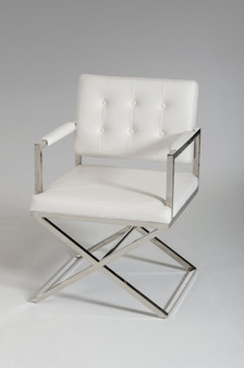 Modrest Spielberg Modern White Leatherette Dining Chair VGVCB898A-WHT
