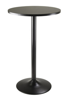 Black Round Pub Table W/ Mdf Top & Black Leg And Base "20123"