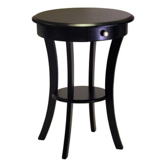Sasha Round Accent Table - Black "20227"