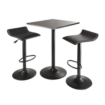 Obsidian 3 Piece Table Set, Counter Table W/ 2 Airlift Stools "20325"