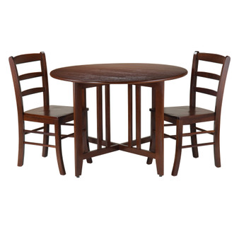 Alamo 3-Piece Dining Set, Drop Leaf Table W/ 2 Ladder Back Chairs "94305"