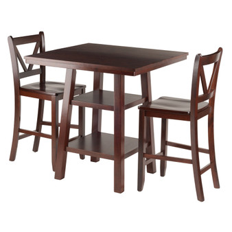 Orlando 3-Piece Dining Set High Table W/ 2 V-Back Counter Stools "94351"