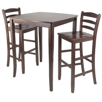 3-Piece Inglewood High/Pub Dining Table With Ladder Back Stool "94379"