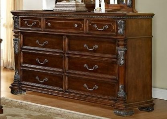 Brown Dresser With 9 Drawers "5545-10"