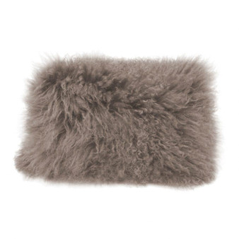 Grey Lamb Fur Pillow Rectangle "XU-1001-29"