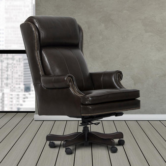 Leather Desk Chair "DC#105-PBR"