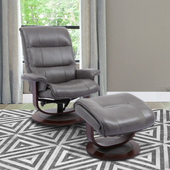 Knight Manual Reclining Swivel Chair And Ottoman "MKNI#212S-ICE"