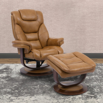 Monarch Manual Reclining Swivel Chair And Ottoman "MMON#212S-BUT"