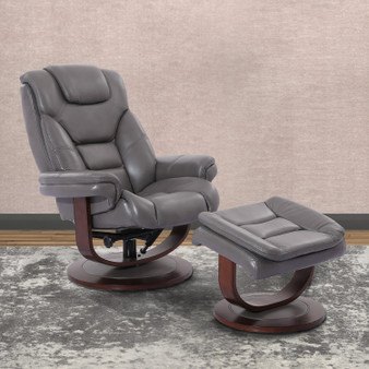Monarch Manual Reclining Swivel Chair And Ottoman "MMON#212S-ICE"
