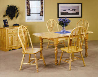 5 Piece Drop Leaf Extension Dining Set With Keyhole Chairs "DLU-TDX3472-124S-LO5PC"