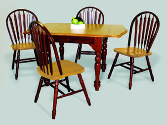 5 Piece Drop Leaf Extension Dining Set With Arrowback Chairs "DLU-TDX3472-820-NLO5PC"