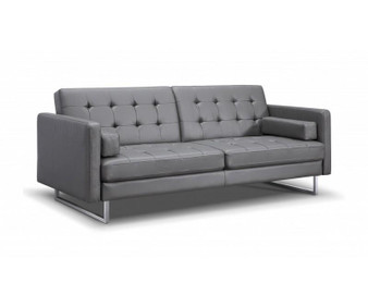 Giovanni Sofa Bed Gray Faux Leather Steel Legs "SO1195P-GRY"