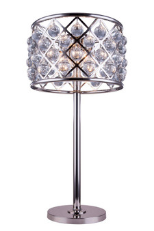 Madison 3 Light Polished Nickel Table Lamp Clear Royal Cut Crystal "1204TL15PN/RC"