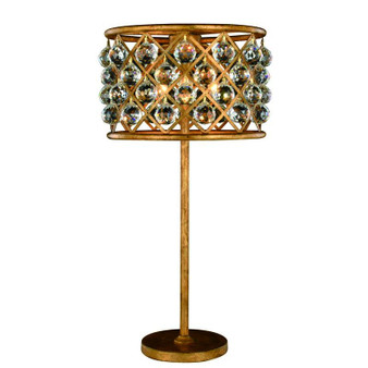 Madison 3 Light Golden Iron Table Lamp Clear Royal Cut Crystal "1206TL15GI/RC"