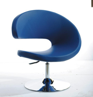 Modrest Adara Modern Blue Leatherette Lounge Chair VGOBTY24-P-BLU