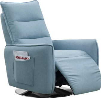 Divani Casa Fairfax Modern Blue Fabric Recliner Chair VGMB-R033-BLU
