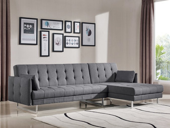 Divani Casa Lennox Modern Grey Fabric Sectional Sofa Bed VGMB-1600D-GRY