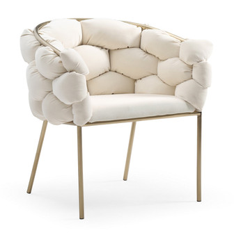 Modrest Debra Modern White Fabric Dining Chair VGVCB202-WHT