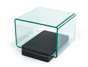 Modrest Vitro Modern Glass And Oak End Table VGHB853B