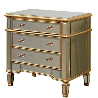 3 Drawer Cabinet 30 In. X 20 In. X 30 In. In Gold Leaf "MF1-1002GC"