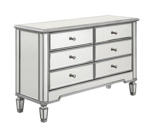 6 Drawer Dresser 48 In. X 18 In. X 32 In. In Silver Paint "MF6-1017S"