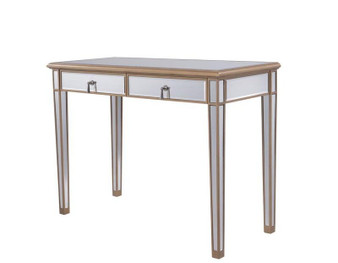2 Drawers Dressing Table 42 In. X 18 In. X 31 In. In Gold Paint "MF6-1106G"
