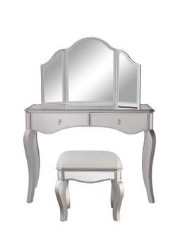 Vanity Table 42 In. X 18 In. X 31 In. And Mirror 37 In. X 24 In. And Chair 18 In. X 14 In. X 18 In.  "MF6-2014S"