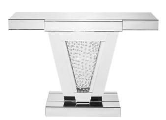 47 Inch Rectangle Crystal Console Table In Clear Mirror Finish "MF91014"