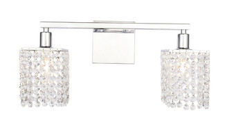 Phineas 2 Light Chrome And Clear Crystals Wall Sconce "LD7009C"