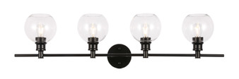 Collier 4 Light Black And Clear Glass Wall Sconce "LD2322BK"