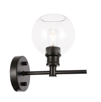 Collier 1 Light Black And Clear Glass Wall Sconce "LD2310BK"