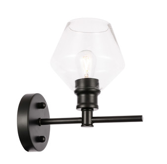 Gene 1 Light Black And Clear Glass Wall Sconce "LD2308BK"
