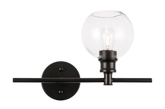 Collier 1 Light Black And Clear Glass Left Wall Sconce "LD2306BK"