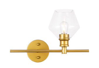 Gene 1 Light Brass And Clear Glass Left Wall Sconce "LD2304BR"