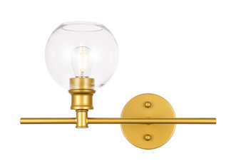 Collier 1 Light Brass And Clear Glass Right Wall Sconce "LD2302BR"