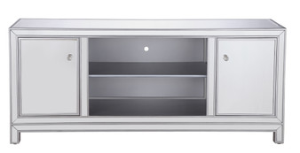 60 In. Mirrored Tv Stand In Antique Silver "MF701S"