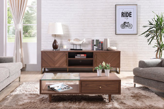 Modrest Chevron Modern Walnut Tv Stand VGVCTV1513