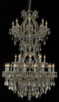 Maria Theresa 34 Light Golden Teak Chandelier Golden Teak (Smoky) Swarovskiâ® Elements Crystal "2800D36SGT-GT/SS"