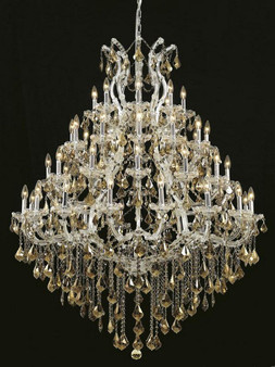 Maria Theresa 49 Light Chrome Chandelier Golden Teak (Smoky) Swarovskiâ® Elements Crystal "2800G46C-GT/SS"