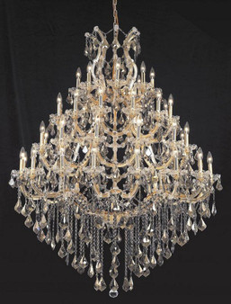Maria Theresa 49 Light Gold Chandelier Golden Teak (Smoky) Swarovskiâ® Elements Crystal "2800G46G-GT/SS"