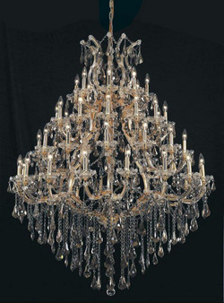 Maria Theresa 49 Light Gold Chandelier Golden Teak (Smoky) Swarovskiâ® Elements Crystal "2801G46G-GT/SS"
