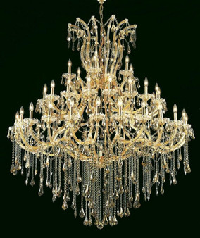 Maria Theresa 49 Light Gold Chandelier Golden Teak (Smoky) Swarovskiâ® Elements Crystal "2801G60G-GT/SS"