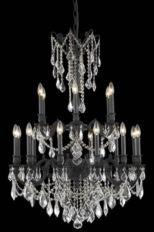 Rosalia 18 Light Dark Bronze Chandelier Clear Swarovskiâ® Elements Crystal "9218D32DB/SS"