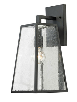 Outdoor Wall Lantern D:7 H:15.5 100W Matte Black Finish Clear Seedy Glass Lens "LDOD2201"