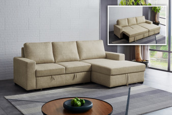 Divani Casa Nebula - Modern Beige Fabric Sofa Bed VGMB-1893