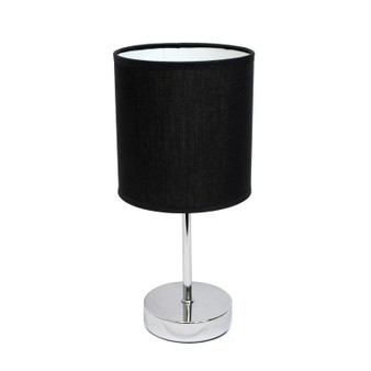 Chrome Mini Basic Table Lamp With Fabric Shade - "LT2007-BLK"