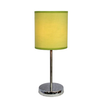 Chrome Mini Basic Table Lamp With Fabric Shade - "LT2007-GRN"