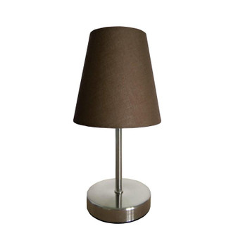 Sand Nickel Mini Basic Table Lamp With Fabric Shade - "LT2013-BWN"