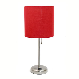 Stick Lamp With Charging Outlet And Fabric Shade - "LT2024-RED"