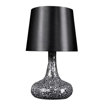 Mosaic Tiled Glass Genie Table Lamp With Fabric Shade - "LT3039-BLK"